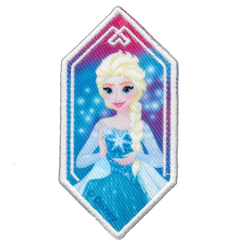 Disney Frozen Il regno di ghiaccio Elsa & Anna 1 blu Patch Toppa ricamate Applicazioni Ricamata da cucire adesive Toppe termoadesive 7x6cm 