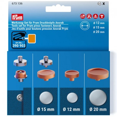 Set di attrezzi per applicare i bottoni a pressione Anorak Prym con Vario Creative Tool - 673136 Prym