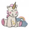 Unicorno con arcobaleno patch glitterata - Modidea