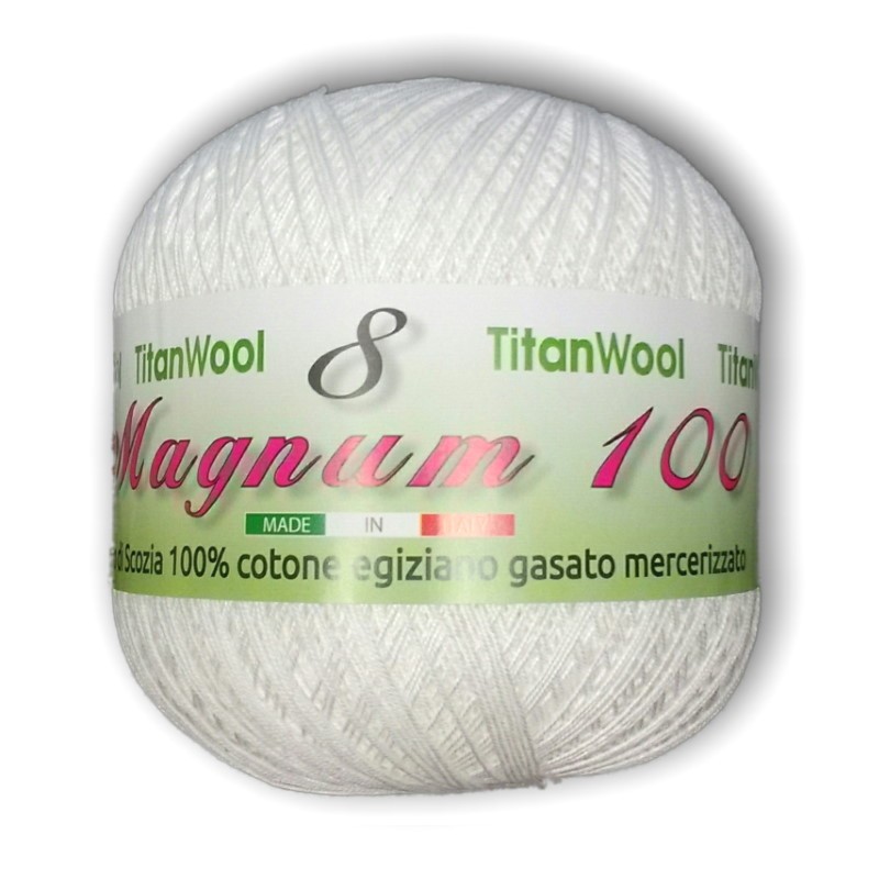 Filato per uncinetto Magnum 8 Titan Wool 100% Cotone egiziano Makò