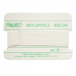 Infilaperle in Nylon con ago integrato misura 8 diametro 1mm