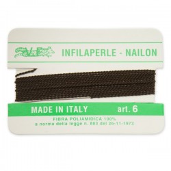 Infilaperle in Nylon con ago integrato misura 6 diametro 0,8mm