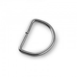 Fibbia a mezzaluna, anello semicircolare 30 mm argento