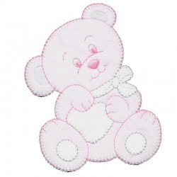 Dolce Orsetto con fiocco, applicazione Baby ricamata
