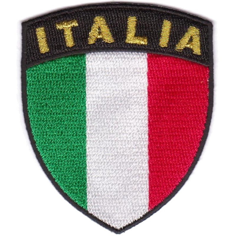 Scudetto bandiera Italia patch ricamata e termoadesiva