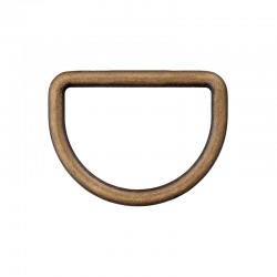 Fibbia a mezzaluna per ganci e borse, anello semicircolare bronzo ottone anticato