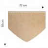 Patella borsa forma con punta triangolare in ecopelle beige chiaro 22 x 18 cm